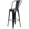 Flash Furniture 30" Black Metal Outdoor Stool, Model# CH-31320-30GB-BK-GG 5