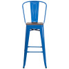 Flash Furniture 30" Blue Metal Barstool, Model# CH-31320-30GB-BL-WD-GG 5