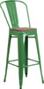 Flash Furniture 30" Green Metal Barstool, Model# CH-31320-30GB-GN-WD-GG