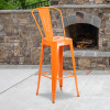 Flash Furniture 30" Orange Metal Outdoor Stool, Model# CH-31320-30GB-OR-GG 2
