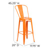 Flash Furniture 30" Orange Metal Outdoor Stool, Model# CH-31320-30GB-OR-GG 4