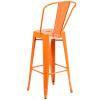 Flash Furniture 30" Orange Metal Outdoor Stool, Model# CH-31320-30GB-OR-GG 5