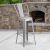 Flash Furniture 30" Silver Metal Outdoor Stool, Model# CH-31320-30GB-SIL-GG 2