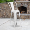 Flash Furniture 30" White Metal Outdoor Stool, Model# CH-31320-30GB-WH-GG 2