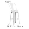 Flash Furniture 30" White Metal Outdoor Stool, Model# CH-31320-30GB-WH-GG 4