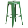 Flash Furniture 30" Green No Back Metal Stool, Model# CH-31320-30-GN-GG