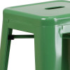 Flash Furniture 30" Green No Back Metal Stool, Model# CH-31320-30-GN-GG 6