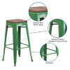 Flash Furniture 30" Green Metal Barstool, Model# CH-31320-30-GN-WD-GG 3