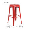 Flash Furniture 30" Red No Back Metal Stool, Model# CH-31320-30-RED-GG 4