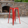 Flash Furniture 30" Red Metal Barstool, Model# CH-31320-30-RED-WD-GG 2