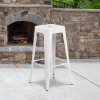 Flash Furniture 30" White No Back Metal Stool, Model# CH-31320-30-WH-GG 2