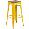 Flash Furniture 30" Yellow Metal Barstool, Model# CH-31320-30-YL-WD-GG