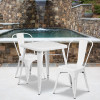 Flash Furniture 23.75SQ White Metal Table Set, Model# CH-31330-2-30-WH-GG 2