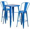 Flash Furniture 23.75SQ Blue Metal Bar Set, Model# CH-31330B-2-30GB-BL-GG