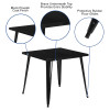 Flash Furniture 31.75 Square Black Metal Table, Model# CH-51040-29-BK-GG 3