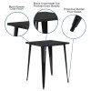 Flash Furniture 31.5SQ Black Metal Bar Table, Model# CH-51040-40-BK-GG 3