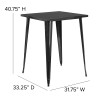 Flash Furniture 31.5SQ Black Metal Bar Table, Model# CH-51040-40-BK-GG 4