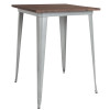 Flash Furniture 31.5SQ Silver Metal Bar Table, Model# CH-51040-40M1-SIL-GG