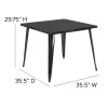 Flash Furniture 35.5SQ Black Metal Table, Model# CH-51050-29-BK-GG 3