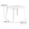 Flash Furniture 35.5SQ White Metal Table, Model# CH-51050-29-WH-GG 4