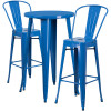Flash Furniture 24RD Blue Metal Bar Set, Model# CH-51080BH-2-30CAFE-BL-GG