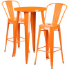 Flash Furniture 24RD Orange Metal Bar Set, Model# CH-51080BH-2-30CAFE-OR-GG