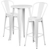 Flash Furniture 24RD White Metal Bar Set, Model# CH-51080BH-2-30CAFE-WH-GG