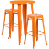 Flash Furniture 24RD Orange Metal Bar Set, Model# CH-51080BH-2-30SQST-OR-GG