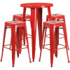 Flash Furniture 24RD Red Metal Bar Set, Model# CH-51080BH-4-30SQST-RED-GG
