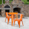 Flash Furniture 24RD Orange Metal Table Set, Model# CH-51080TH-2-18ARM-OR-GG 2