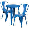 Flash Furniture 24RD Blue Metal Table Set, Model# CH-51080TH-2-18CAFE-BL-GG