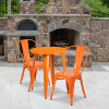Flash Furniture 24RD Orange Metal Table Set, Model# CH-51080TH-2-18CAFE-OR-GG 2