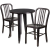Flash Furniture 24RD Aged Black Table Set, Model# CH-51080TH-2-18VRT-BQ-GG