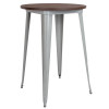Flash Furniture 30RD Silver Metal Bar Table, Model# CH-51090-40M1-SIL-GG