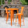 Flash Furniture 30RD Orange Metal Bar Set, Model# CH-51090BH-2-30CAFE-OR-GG 2