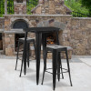 Flash Furniture 30RD Black Metal Bar Set, Model# CH-51090BH-2-30SQST-BK-GG 2