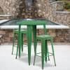 Flash Furniture 30RD Green Metal Bar Set, Model# CH-51090BH-2-30SQST-GN-GG 2
