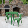 Flash Furniture 30RD Green Metal Set, Model# CH-51090TH-2-18ARM-GN-GG 2