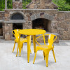 Flash Furniture 30RD Yellow Metal Set, Model# CH-51090TH-2-18ARM-YL-GG 2
