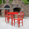 Flash Furniture 30RD Red Metal Set, Model# CH-51090TH-2-18VRT-RED-GG 2