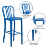 Flash Furniture 30" Blue Metal Outdoor Stool, Model# CH-61200-30-BL-GG 3