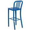 Flash Furniture 30" Blue Metal Outdoor Stool, Model# CH-61200-30-BL-GG 5