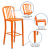 Flash Furniture 30" Orange Metal Outdoor Stool, Model# CH-61200-30-OR-GG 3