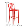 Flash Furniture 30" Red Metal Outdoor Stool, Model# CH-61200-30-RED-GG 4