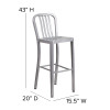 Flash Furniture 30" Silver Metal Outdoor Stool, Model# CH-61200-30-SIL-GG 4