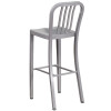 Flash Furniture 30" Silver Metal Outdoor Stool, Model# CH-61200-30-SIL-GG 5