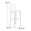 Flash Furniture 30" White Metal Outdoor Stool, Model# CH-61200-30-WH-GG 4