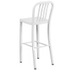 Flash Furniture 30" White Metal Outdoor Stool, Model# CH-61200-30-WH-GG 5