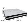 Flash Furniture Capri Comfortable Sleep 12" Mattress and Topper Bundle, Model# CL-E230P-3M35-K-GG 6