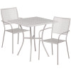 Flash Furniture 28SQ Gray Patio Table Set, Model# CO-28SQ-02CHR2-SIL-GG